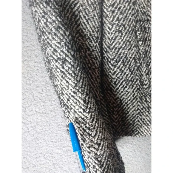 Old Navy Black Tweed Jacket Coat Womens Small Petite Ruffle Collar Heritage - Picture 11 of 12